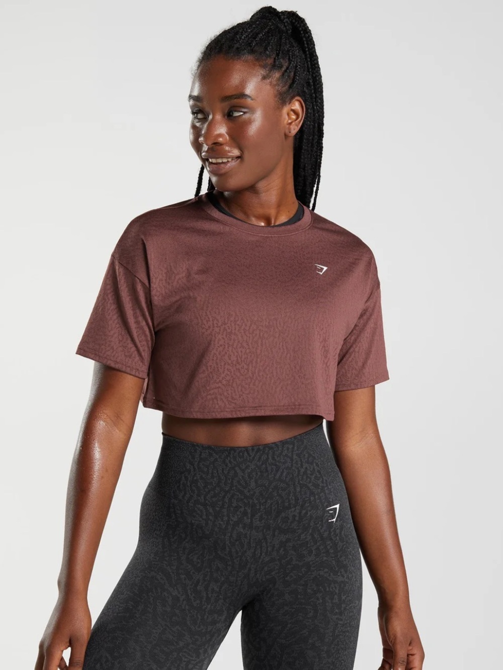 Gymshark Mauve Crop Tee - Short Sleeve Training Top